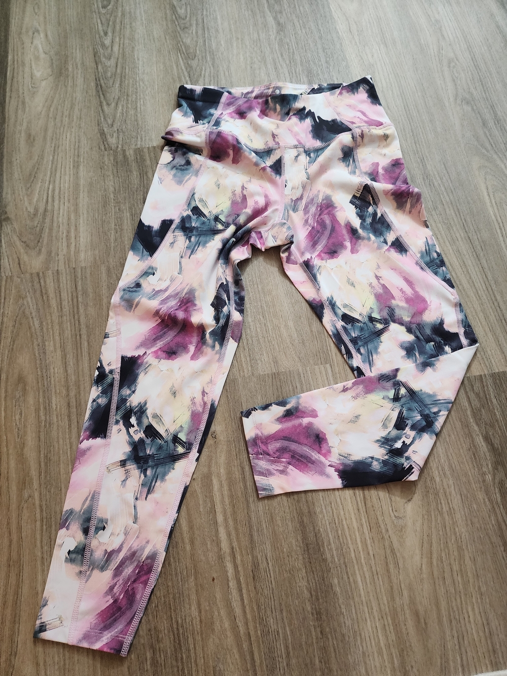 Apana Pink Purple Brushstroke Kids Leggings